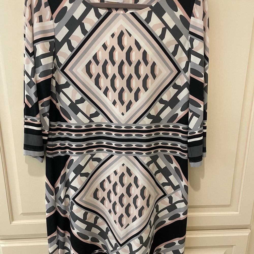 Calvin Klein 3/4 Sleeve Dress - Black, Gray, Pink